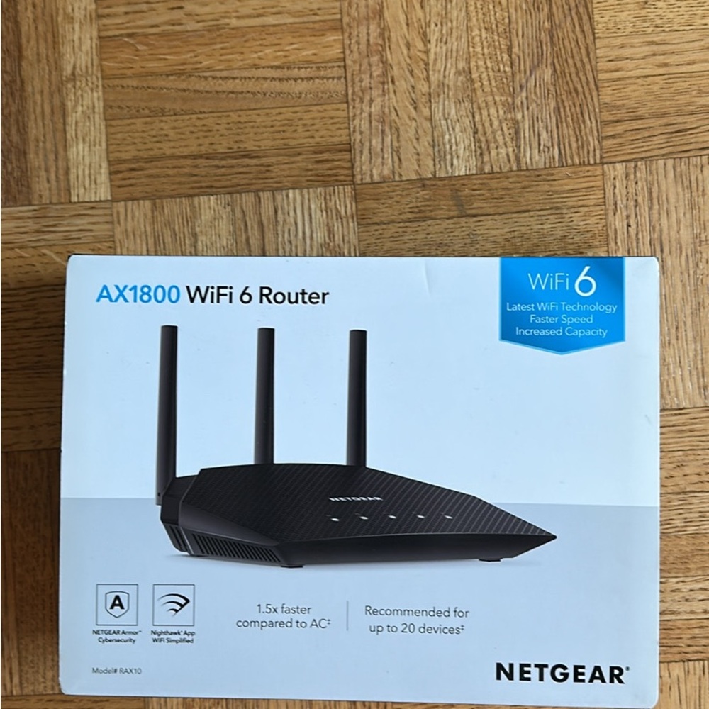 Netgear Black Wireless Router with Modern Design